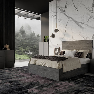 Nova Domus Lucia Full Size Italian Matte Grey & Elm Grey Bed