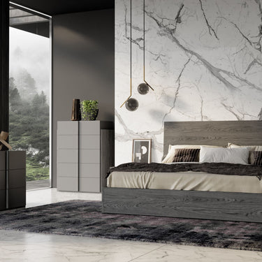 Nova Domus Lucia Queen Italian Matte Grey & Elm Grey Bed