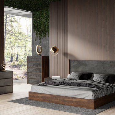 Nova Domus Rado Walnut & Volcanic Slate Bed
