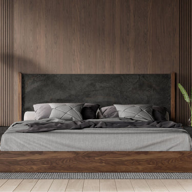 Nova Domus Rado Walnut & Volcanic Slate Bed