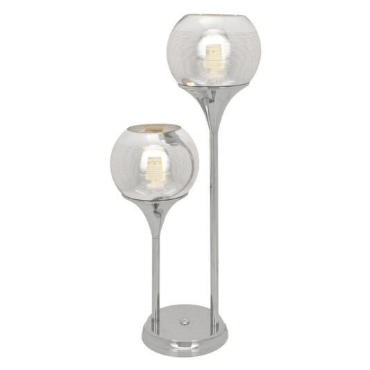 Finesse Decor Istanbul Chrome Shades 2 Light Table Lamp 1