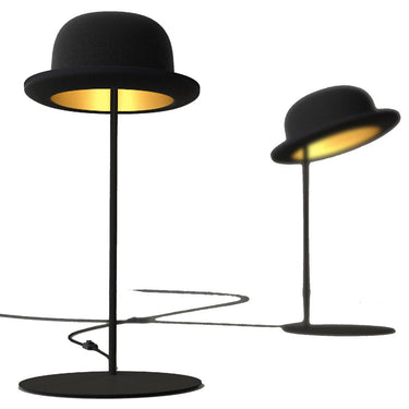 Bowler hat table lamp, shown in two sizes of setting | Jeeves by Innermost