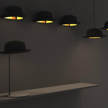 Bowler hat table lamp, on a sideboard | Jeeves by Innermost