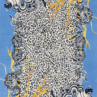 Jungle Forest wool rug in Bahamas, full view