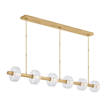 Kelly Wearstler designed 71.8 inch linear crystal chandelier, perfect for modern dining rooms.