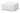 Zinc square ottoman in white vinyl in a three-quarter studio view, soft shadow beneath