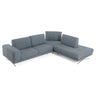 Lamod Italia Mood Blue Leather Right Facing Sectional Sofa