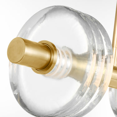 Luxurious natural brass linear chandelier for grand foyers, handcrafted by Italian artisans.