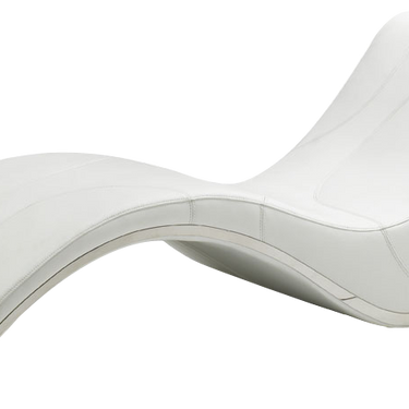 Essen White Leather Lounge Chaise