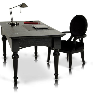 AX Ambassador Black Crocodile Lacquer Office Desk