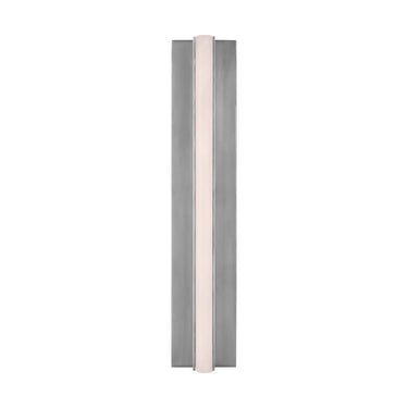 Linea 15" Antique Nickel LED Wall Sconce with White Alabaster Shade - Modern Dimmable Accent Lighting