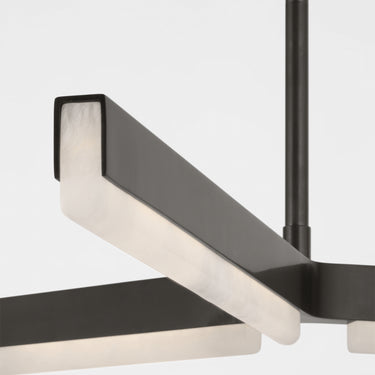 Large 42-inch dimmable LED ceiling light, Visual Comfort Linea collection, shown with full illumination.