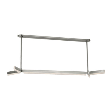 Contemporary 2700K CCT LED linear suspension light with antique nickel finish, suitable for kitchen island illumination.