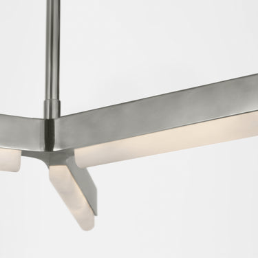 Hand Rubbed Antique Nickel Linea 55" linear chandelier with ETL listed integrated LED for home or commercial spaces.