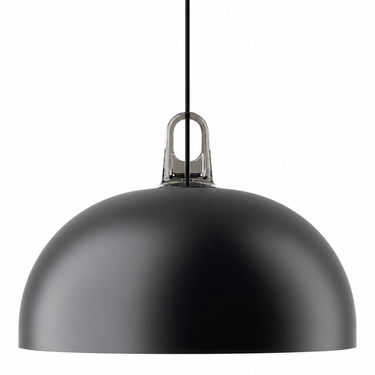 Modern matte black metal pendant light by Patrick Norguet for Lodes