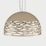 Lodes Kelly Dome laser-cut pendant light in Champagne finish with white glass diffuser
