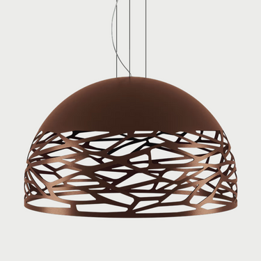 Contemporary Lodes Kelly Dome hanging light in Coppery Bronze with soft diffused illumination