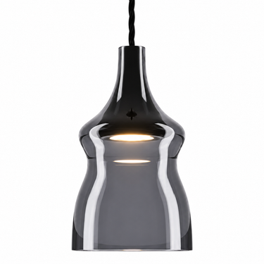 Glossy smoke blown glass pendant light from the Lodes Nostalgia collection