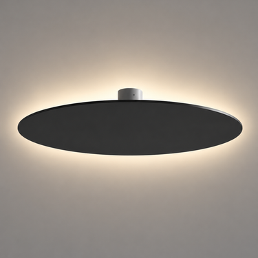 Lodes Puzzle Mega Round LED wall and ceiling light in matte black with indirect illumination