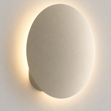 Lodes Puzzle Round Single matte champagne architectural LED wall light with rotating reflector