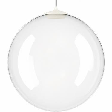 Lodes Random Solo clear blown glass suspension light handcrafted in Italy