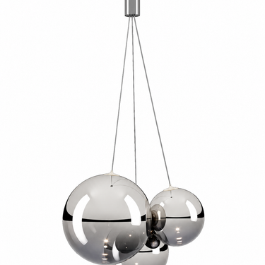 Italian Lodes Random 3-light chrome glass pendant ceiling light