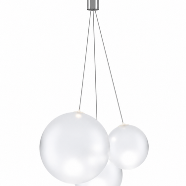Modern Lodes Random 3-light suspension with frosted white  glass globes