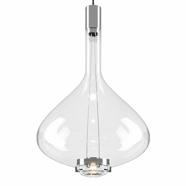 Lodes Sky-Fall crystal teardrop-shaped blown-glass LED pendant light in clear finish