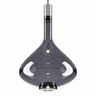 Italian hand-blown Glossy Smoke teardrop glass pendant light by Lodes