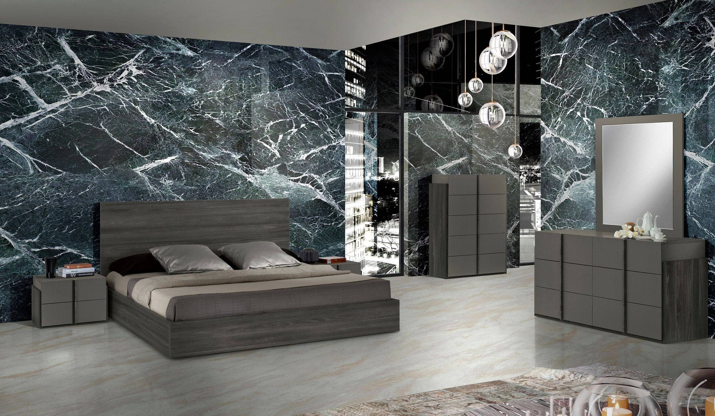 Nova Domus Lucia Italian Matte Grey & Elm Grey Bed - LoftModern Exclusive
