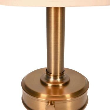 Mini Lucy rechargeable lamp, Dark Antique Brass with Pleated Shade – view 2