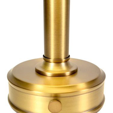 Mini Lucy rechargeable lamp, Antique Brass with Pleated Shade – view 3