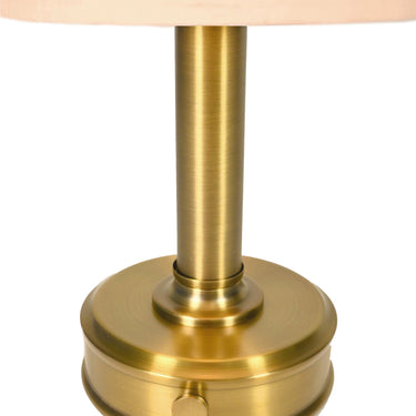 Mini Lucy rechargeable lamp, Antique Brass with Pleated Shade – view 2