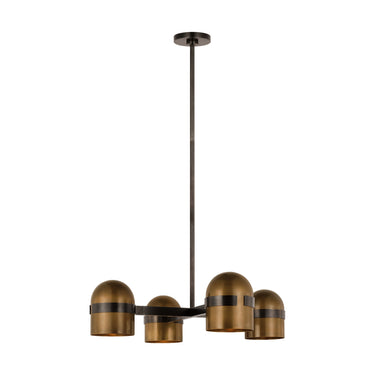 Luxury brass chandelier for dining room or living space by Visual Comfort and Akrovo