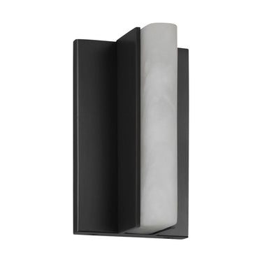 Sleek Bronze Linear Wall Fixture with Integrated LED and Alabaster Ends, ETL Listed