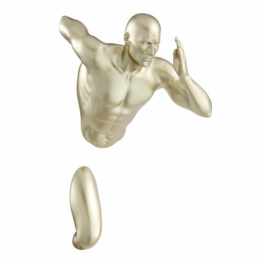 Finesse Decor Man Runner Wall Sculpture Gold - 13" 1