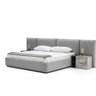 Nova Domus Maranello Grey Fabric Bed with Two Nightstands