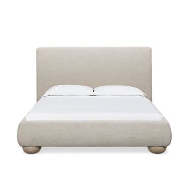 TOV Rayne Textured Fabric Bed, Cream / Queen option, image 1