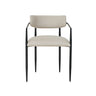 TOV Forte Cream Linen Forged Iron Dining Chair, image 1