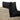 TOV Cali Performance Fabric & Wicker Outdoor Corner Chair, Black / Natural option, image 5
