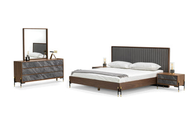 Nova Domus Metcalf Queen Walnut & Grey Bedroom Set