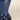 Midnight blue ceramic glaze with dark antique brass base on Elijah table lamp