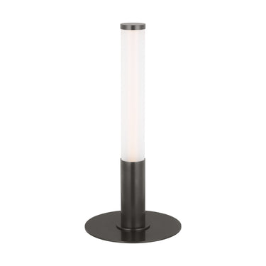 Miguel 21" tall bronze table light, ideal for contemporary office spaces without outlets.
