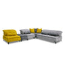 David Ferrari Mikado Italian Grey Yellow Fabric Modular Sectional Sofa