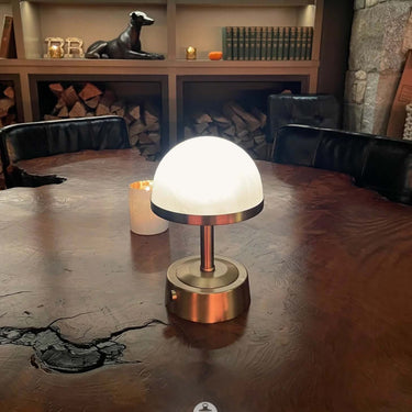 Mini Art Deco rechargeable lamp, Antique Brass – view 3
