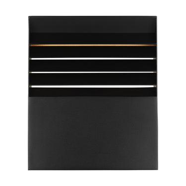 Kelly Wearstler Lamel outdoor wall sconce in matte black finish with integrated LED lighting