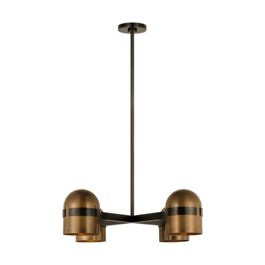 Octavia 28-inch medium chandelier in aged brass with dimmable integrated LED lighting