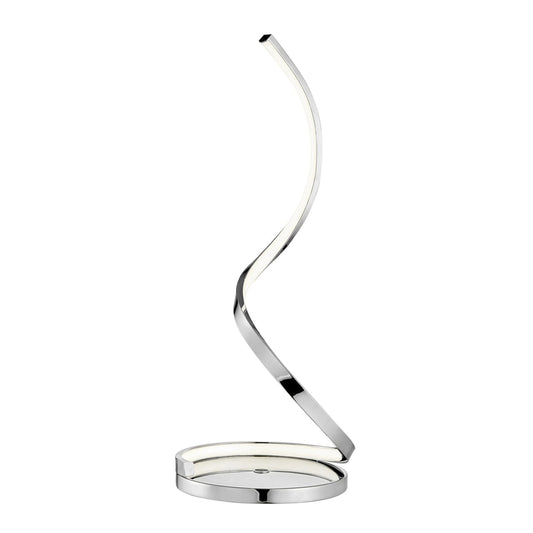 Finesse Decor Modern Spiral Integrated LED Table Lamp in Chrome
