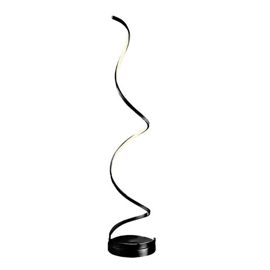 Modern Spiral LED Strip 61" Dimmable Black Floor Lamp 1