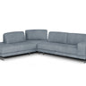 Lamod Italia Mood Blue Leather Left Facing Sectional Sofa